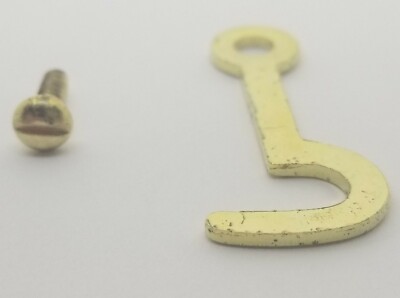 SMALL 1.5" Brass Plated Steel Hook Latch 1-1/2 Inch tiny little doll house door 
