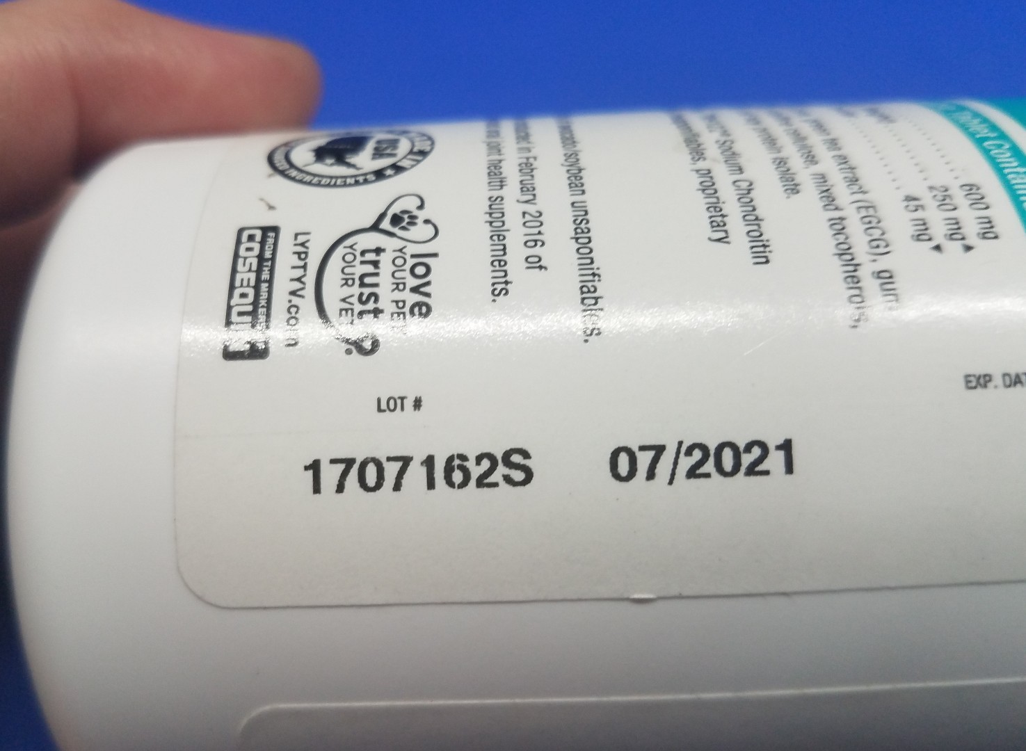 Dog Hip Joint Vitamins Chewable Dasuquin Nutramax  Open Bottle 79 CT Exp. 07/21