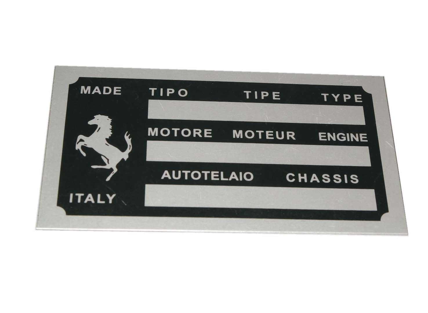 New VIN Chassis Number Plate Alloy Made For Vintage Ferrari Car 