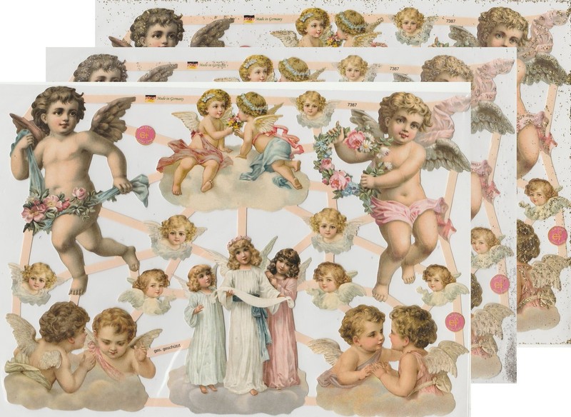 Chromo Ef DÃ©Coupis Ange 7387 Decoupage Collage Carterie