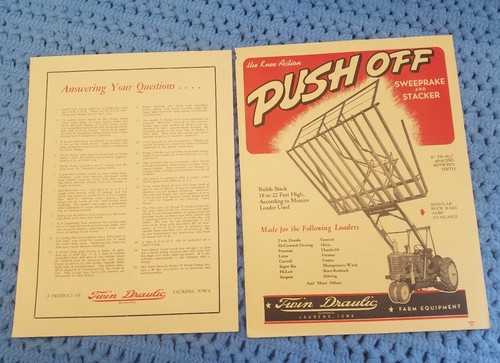 VINTAGE 1940's TWIN DRAULIC BROCHURE COLLECTION / LAURENS, IOWA / RARE!