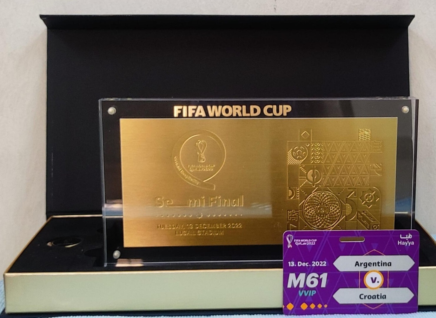Fifa World Cup Qatar 2022 Semi Final Souvenir Gift Gold #Argentina