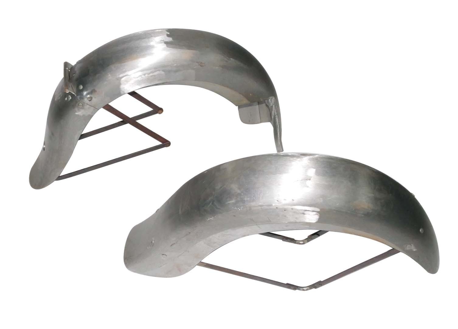 Rigid Frame Indian Chief Scout 101 Front Rear Mudguard Fender Set Raw Steel  