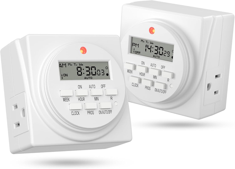 7 Day Heavy Duty Digital Programmable Timer, FD60 U6, 115V, 60Hz, Dual Outlet, f