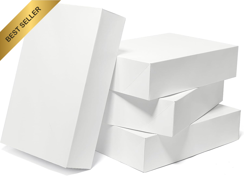 10 Pack Large Gift Boxes with Lids 17X13X4 Inches, Extra Deep Shirt Clothes Robe