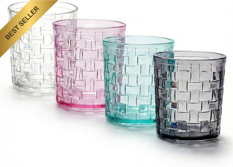 4 Pieces Bathroom Tumblers Toothbrush Cups, Unbreakable Plastic Mouthwash Cups S