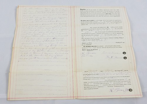 Antique Indenture Deed Ephemera 1875 Middletown Township Susquehanna County PA