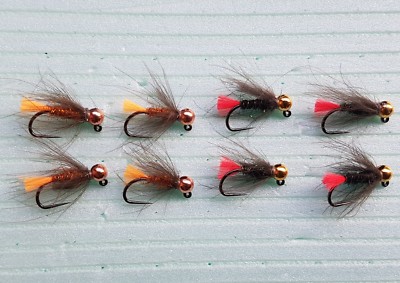 8 BARBLESS TUNGSTEN CDC JIG FLIES SIZE 14 