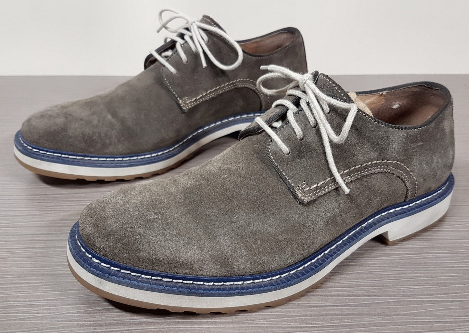 1901 'Concord' Derby Grey & Blue Suede Menn's Size 7 M