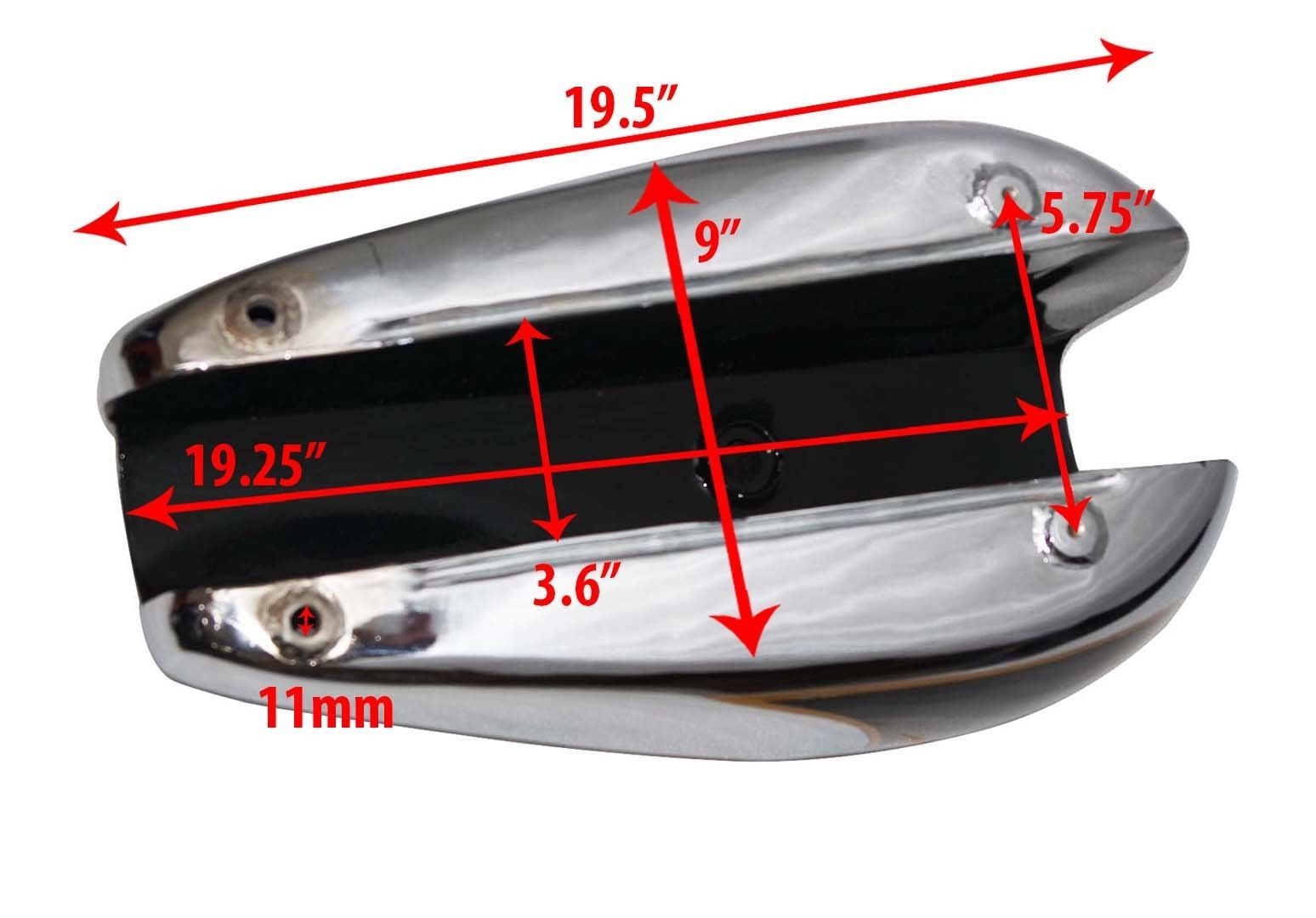 Thin Tripe Black Chrome Fits Triumph T140 Bonneville Petrol Fuel Tank 