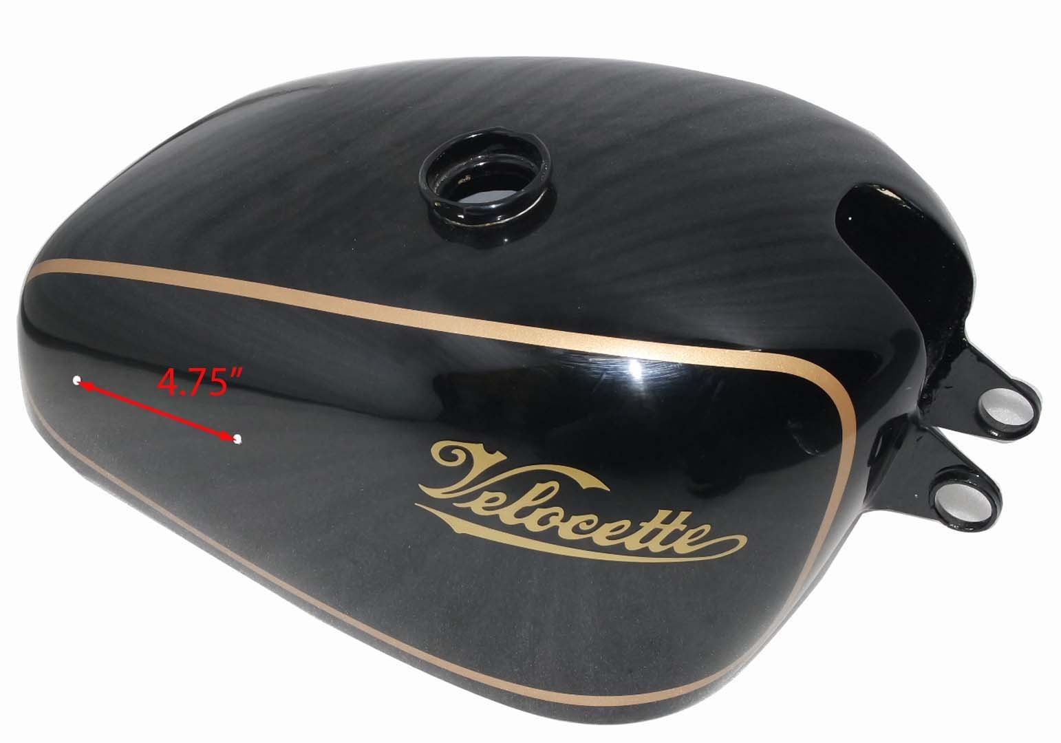 New Velocette Venom Petrol Fuel Tank Black Painted Golden Stripe 