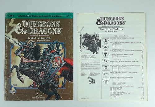 VINTAGE ADVANCED DUNGEONS & DRAGONS AD&D MODULE CM1 TEST OF THE WARLORDS