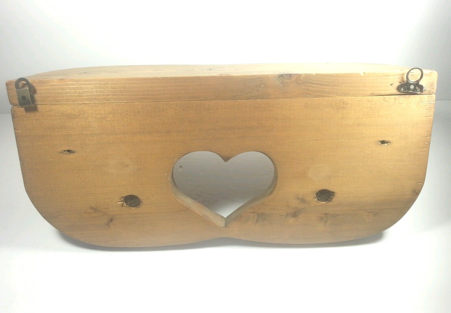 Wooden Hanging Shelf Heart with Pegs 13