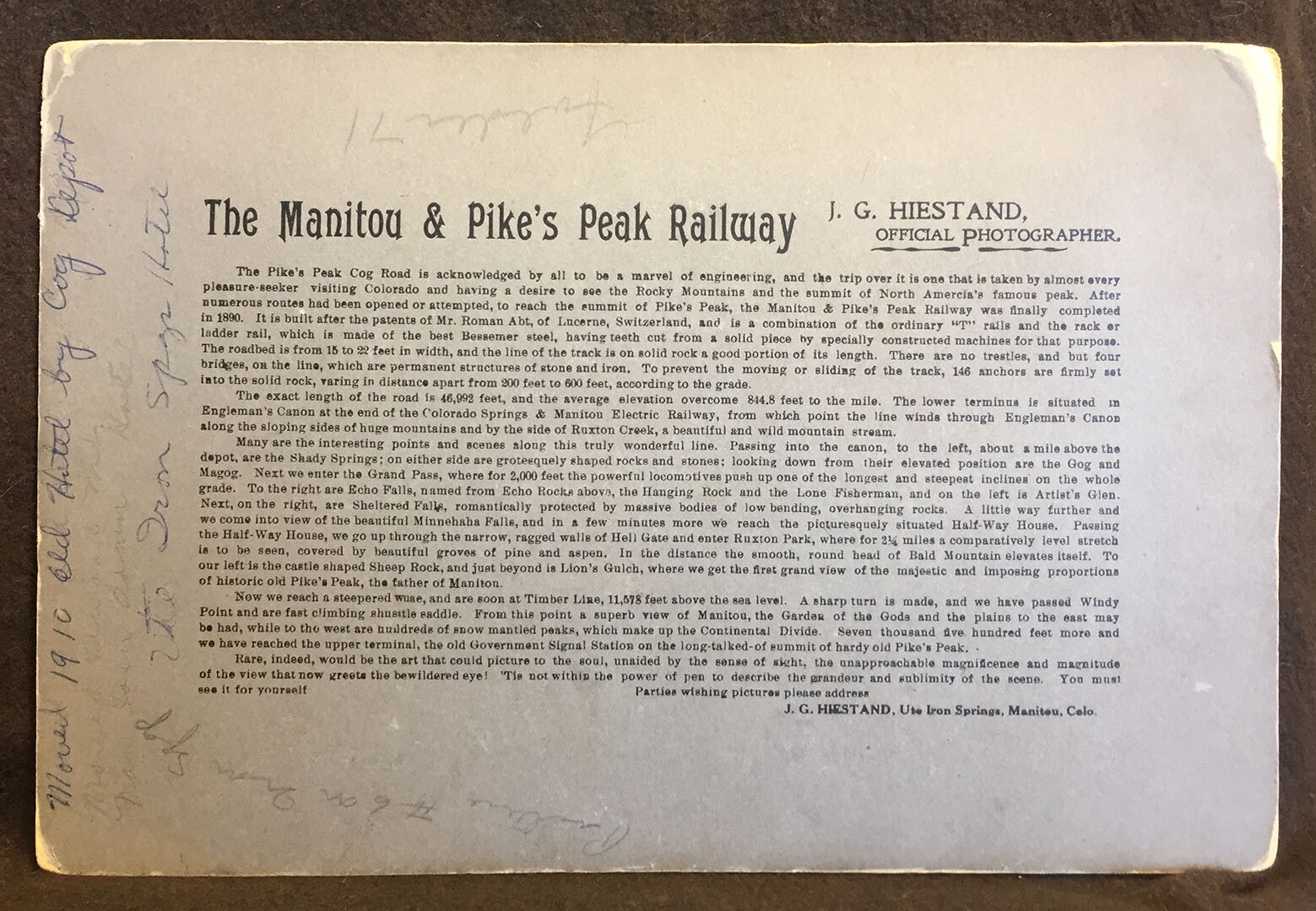 IRON SPRINGS HOTEL MANITOU COLORADO being moved by JV Miles Hiestand photo 1910