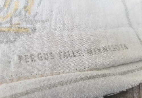 Vintage Cloth Bag Uncle Toms Bacon Dry Cured Sack Fergus Falls, Mn.