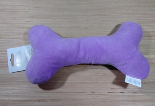 GKC purple bone small soft paw print squeaky dog toy