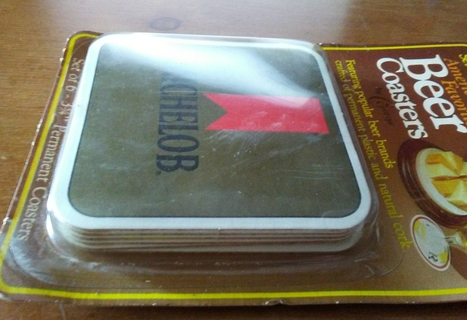 Michelob Vintage Beer Coasters Plastic Natural Cork Unopened Set of 6