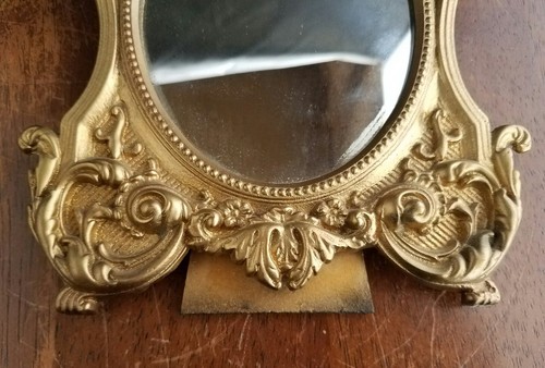 Set of 2 Vintage Victorian Nouveau Lion Head CAST IRON Mirrors 8
