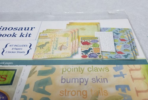 karen foster dinosaur scrapbook kit paper stickers 12 x 12 roar