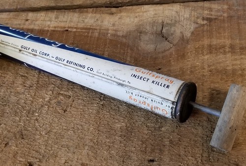 Antique Vtg.GULF Livestock Stock Industrial Advertising Can Sprayer