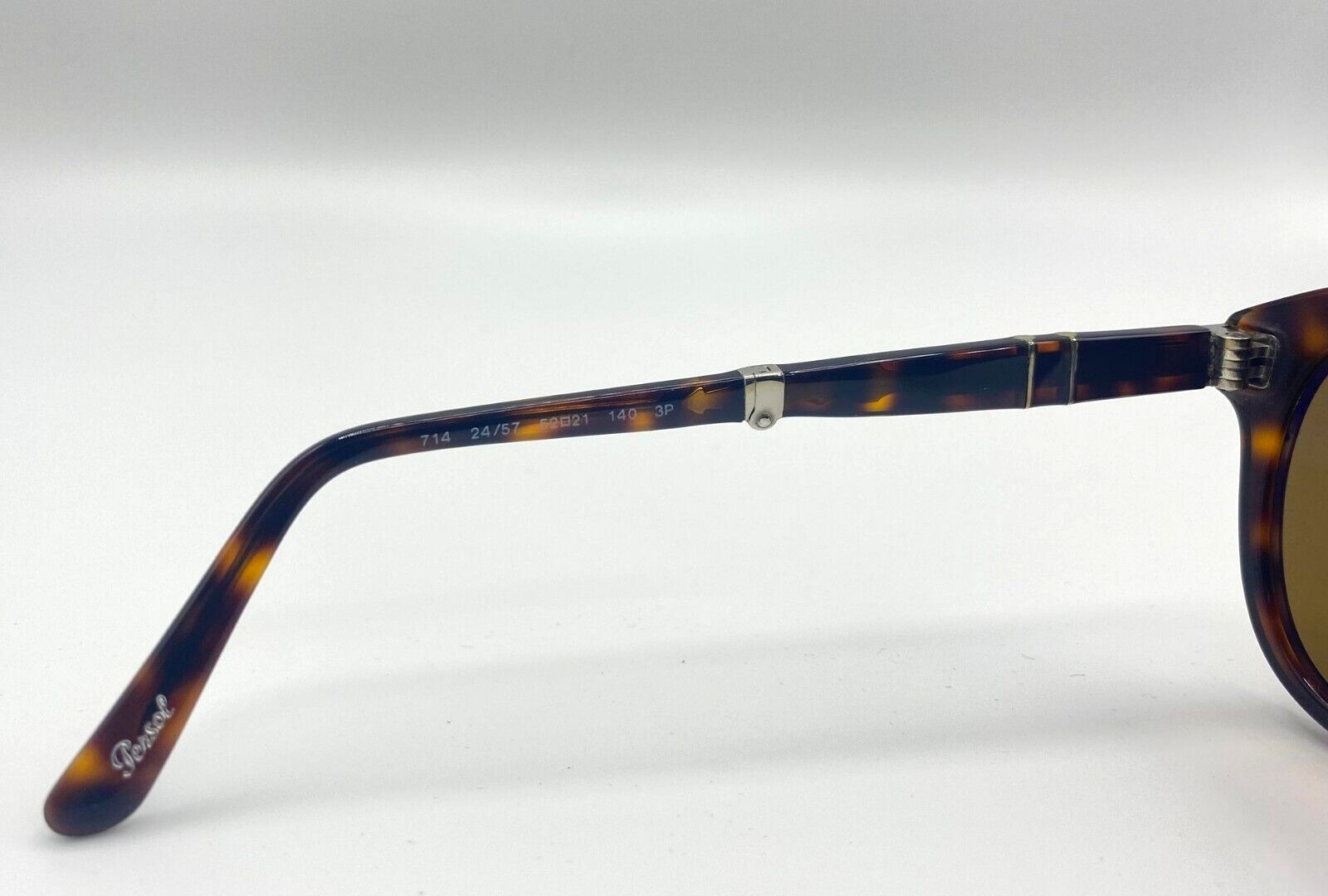 Pre-owned Persol Po0714 Sunglasses 24/57 Folding Havana/crystal Brown Polarized Lens 52mm