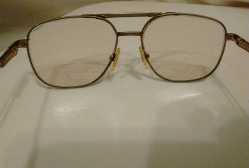 Vintage Boulevard Boutique Bridged Gold Plated Prescipt Eyeglasses Brown Frame
