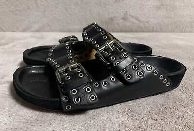 Isabel Marant Sandals Women s Leather  Belt Flats Black Size