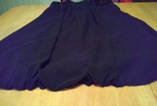 New Davids bridal beaded strapless dress black bubble hem Corset women's size 10