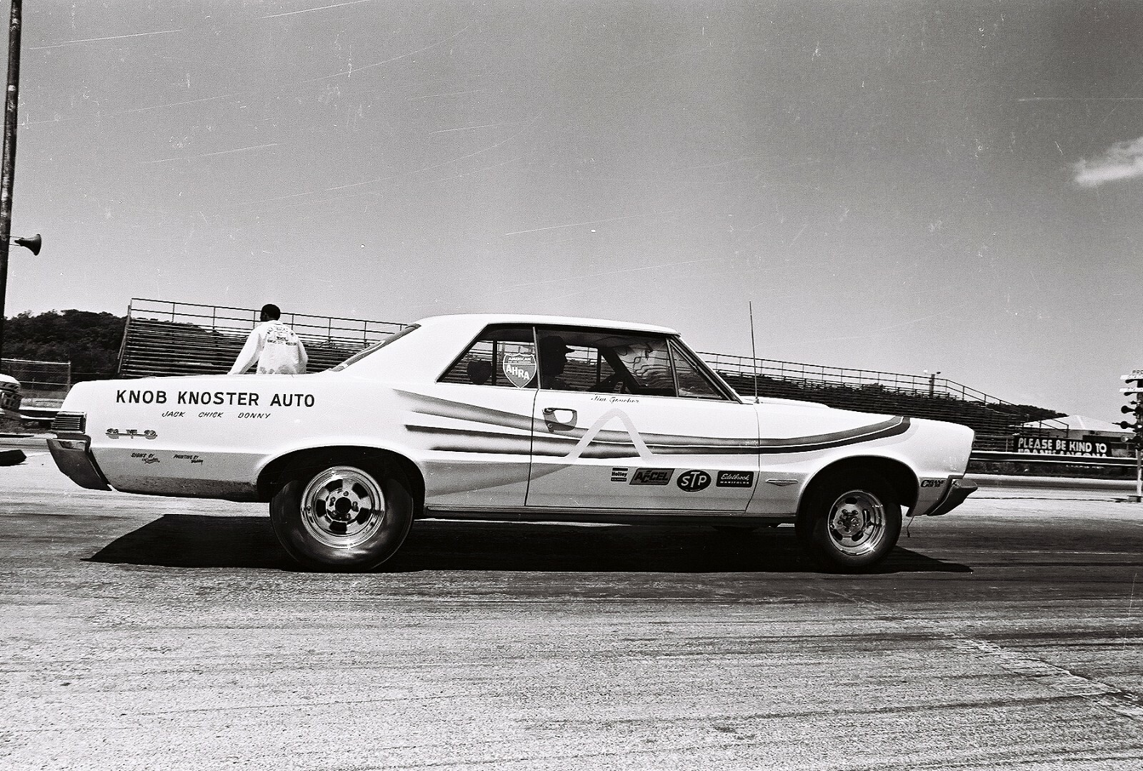 vintage Kansas City International Raceway 1973 set of photos B/W cars