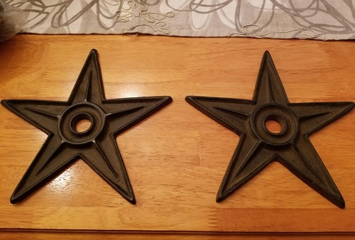 pair of heavy rustic stars 8 inches