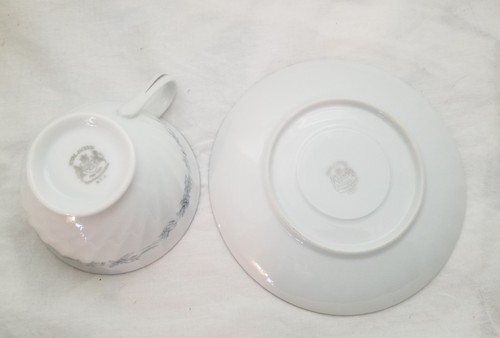 Royal Jackson Fine China Footed Coffee Tea Cup and Saucer Blue Heaven