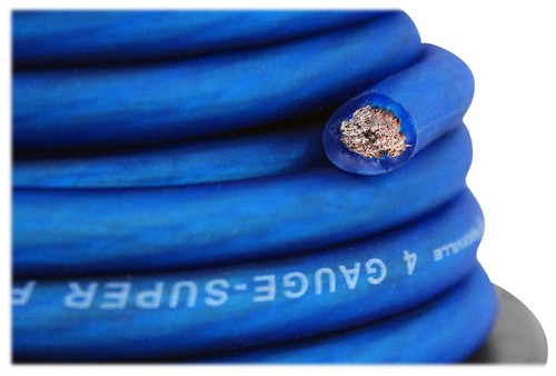 Rockville R4G40-BLUE 4 AWG Gauge 40 Foot Car Amp Power / Ground Wire Spool