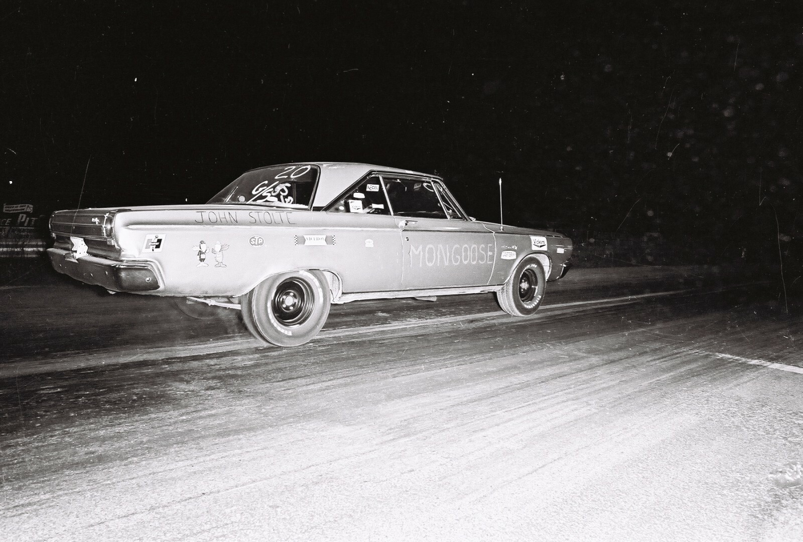 vintage Kansas City International Raceway 1973 set of photos B/W cars