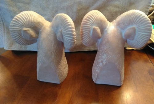 ART DECO POTTERY RAM BOOKENDS
