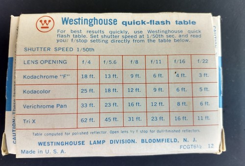 Vintage Westinghouse camera M2 flashbulbs General Electric USA made plus box