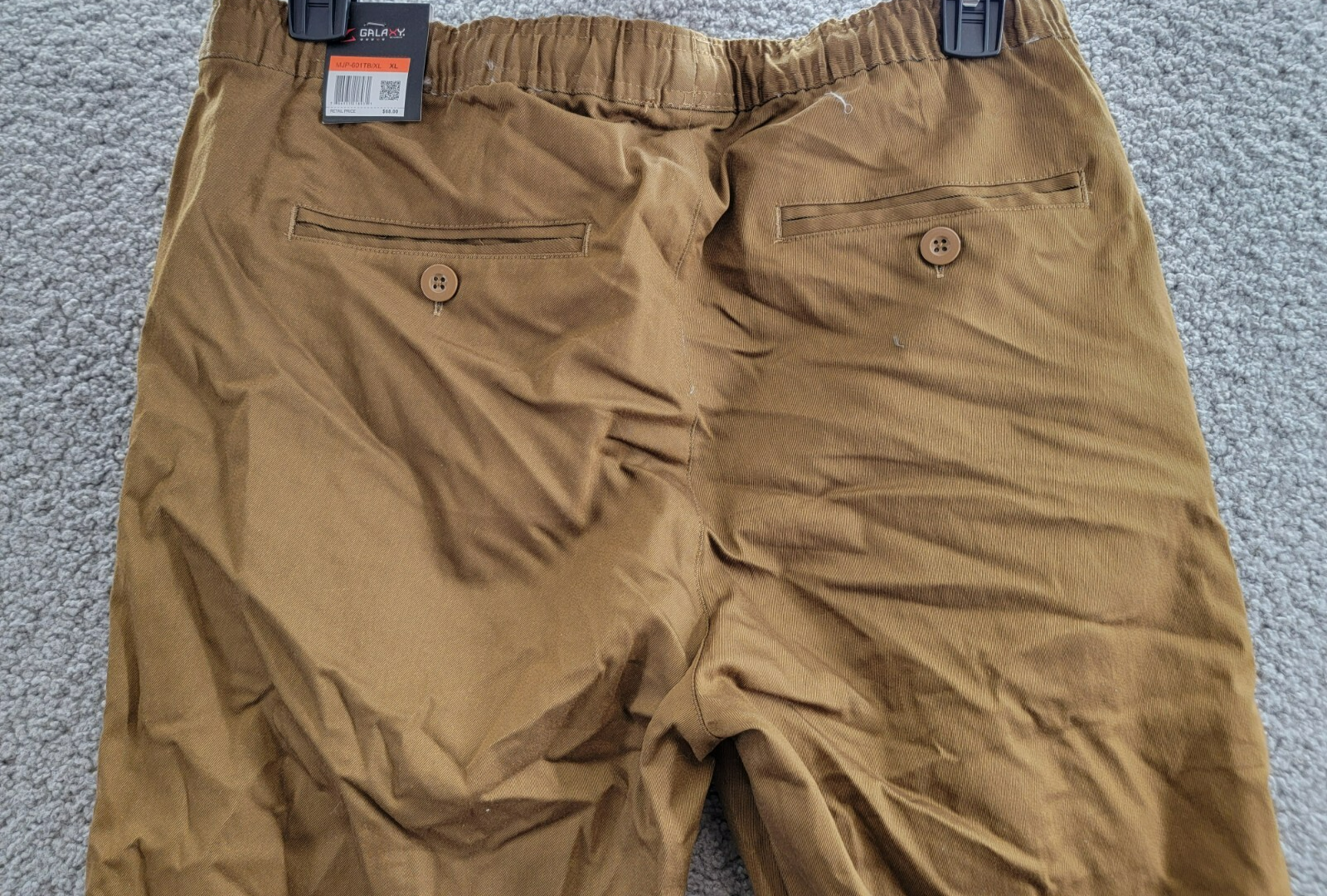 Galaxy By Harvic Basic Stretch Twill Joggers Men's XL Timber Drawstring Waist - Picture 12 of 15