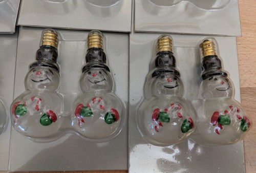22 Lot Figural Snowman Light Bulbs Fits C7 G30 G40 Christmas 2004 Target Vintage