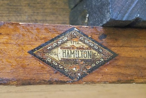 Vintage Letterpress Printing Hamilton Cabinet Top Wood Block Holder / Rare!!