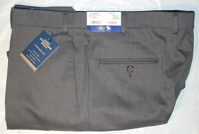 Hart Schaffner Marx Mens New $125 Chicago Fit UNHEMMED Dress Pants 44R Grey NWT