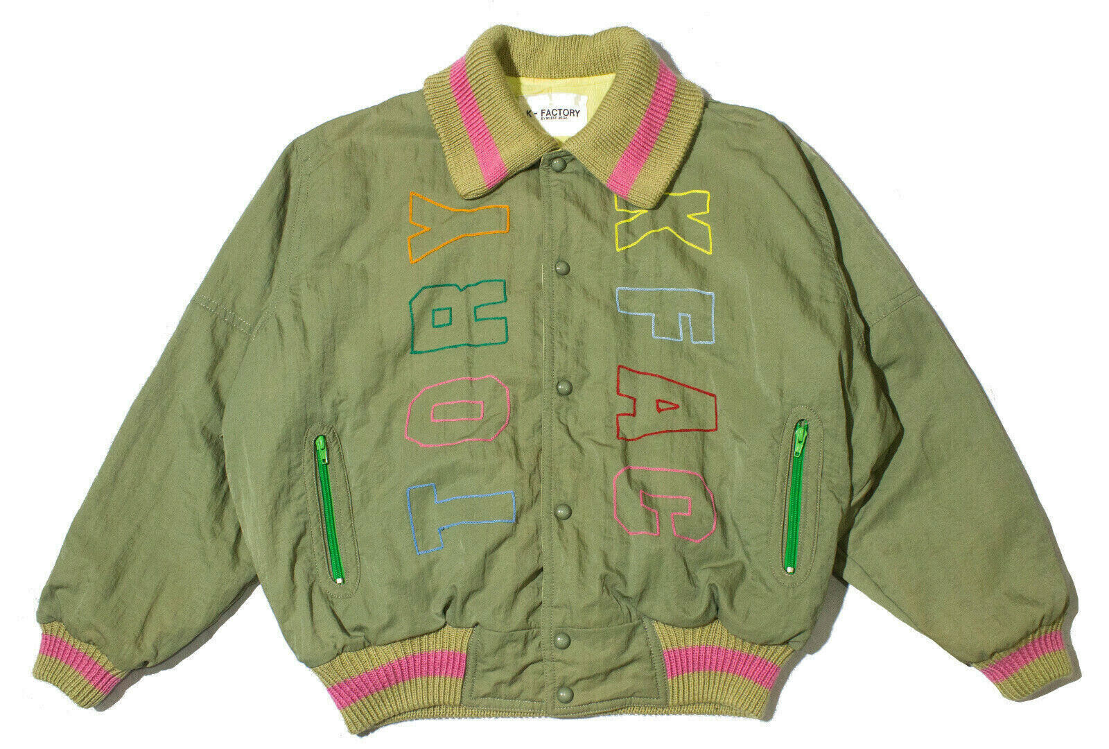 80s Vintage K – Factory by Nobuo Ikeda Bomber Nylon Jacket 80s Vintage K – Factory by Nobuo Ikeda Bomber Nylon Jacket