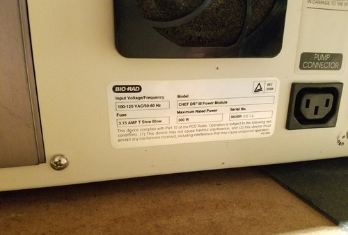 Bio-Rad Chef-Dr III System with 260 BR Pump and Electrophoresis Gel Cell 275BR