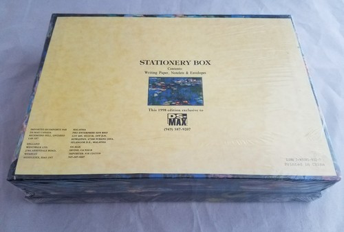 New Impressionist Stationery Box w/ Paper Notelets Envelopes DS-MAX 1998 Monet