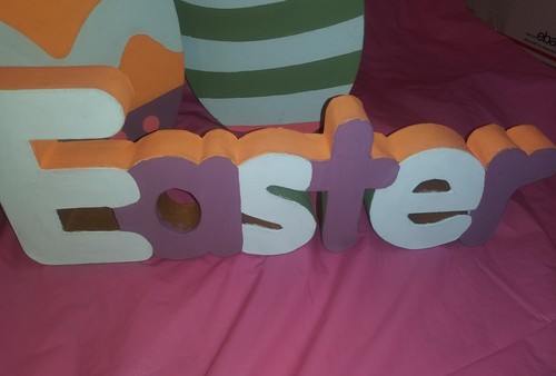 Easter Decorations big Eggs Colorful. 3 eggs springtime festive decorations