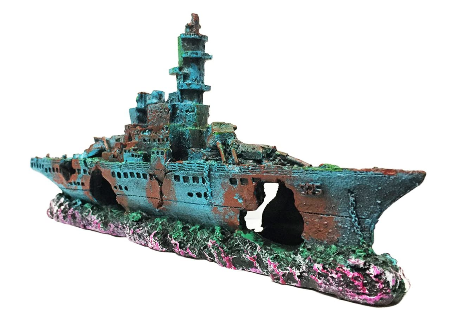 Aquarium Decoration Sunken Ship Battleship Ornament Fish Tank Shipwreck Decor