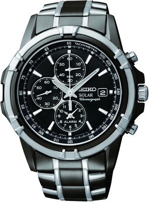 SSC141 Watch for Men - Blue Dial with Solar Chronograph, Date Calendar, and Lumi