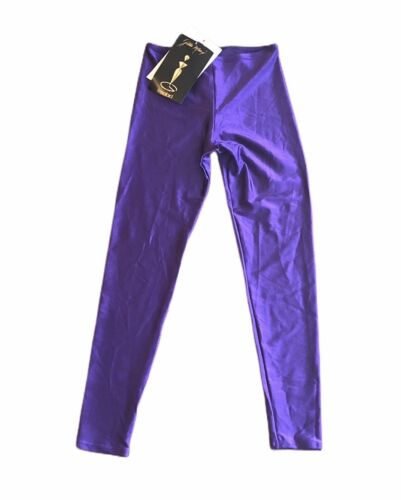 Vintage Gilda Marx Shiny Purpple Spandex Tights 80s Flexatard Exercise Pants L  