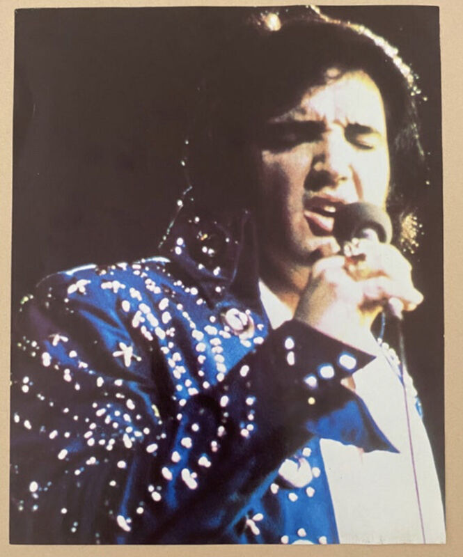 Elvis Presley vintage pin up thin stock 1970’s mini poster picture Las Vegas