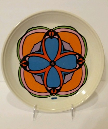 Vintage Iriquois China Peter Max Set of 4 Clover MCM Dinner Plates Syracuse NY
