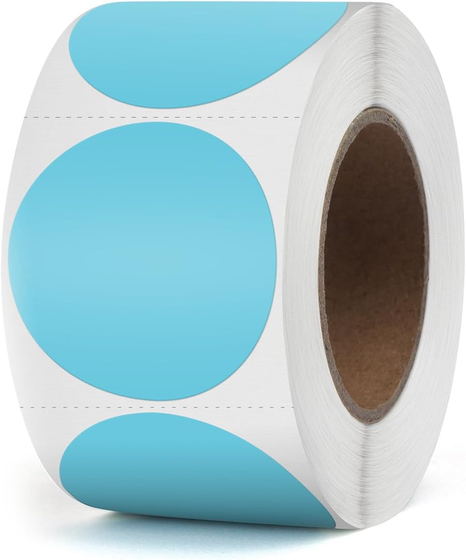 Blue round Thermal Labels 1.5 Inches Circle Thermal Sticker Paper Self-Adhesive