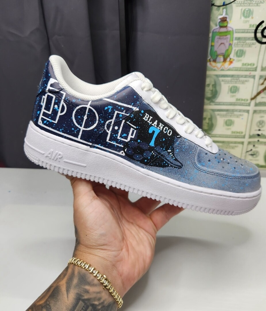 Pre-owned Nike Air Force 1 Custom / Real Madrid Af1 In Black